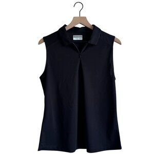 PGA Tour Airflux Womens Sleeveless Black Golf Polo Shirt L/G Ventilated UPF 50 S